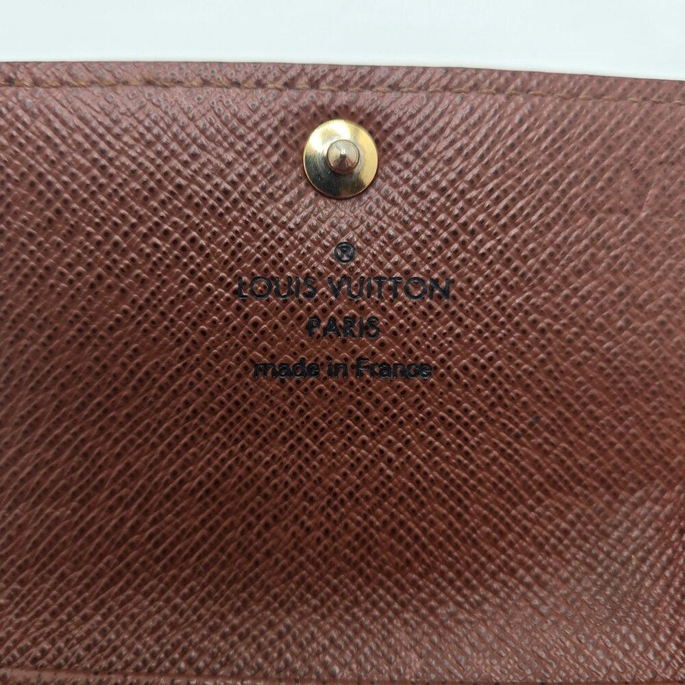 Louis Vuitton Key Holder Monogram Coated Canvas Leather Press-Stud Closure Brown - Picture 7 of 9